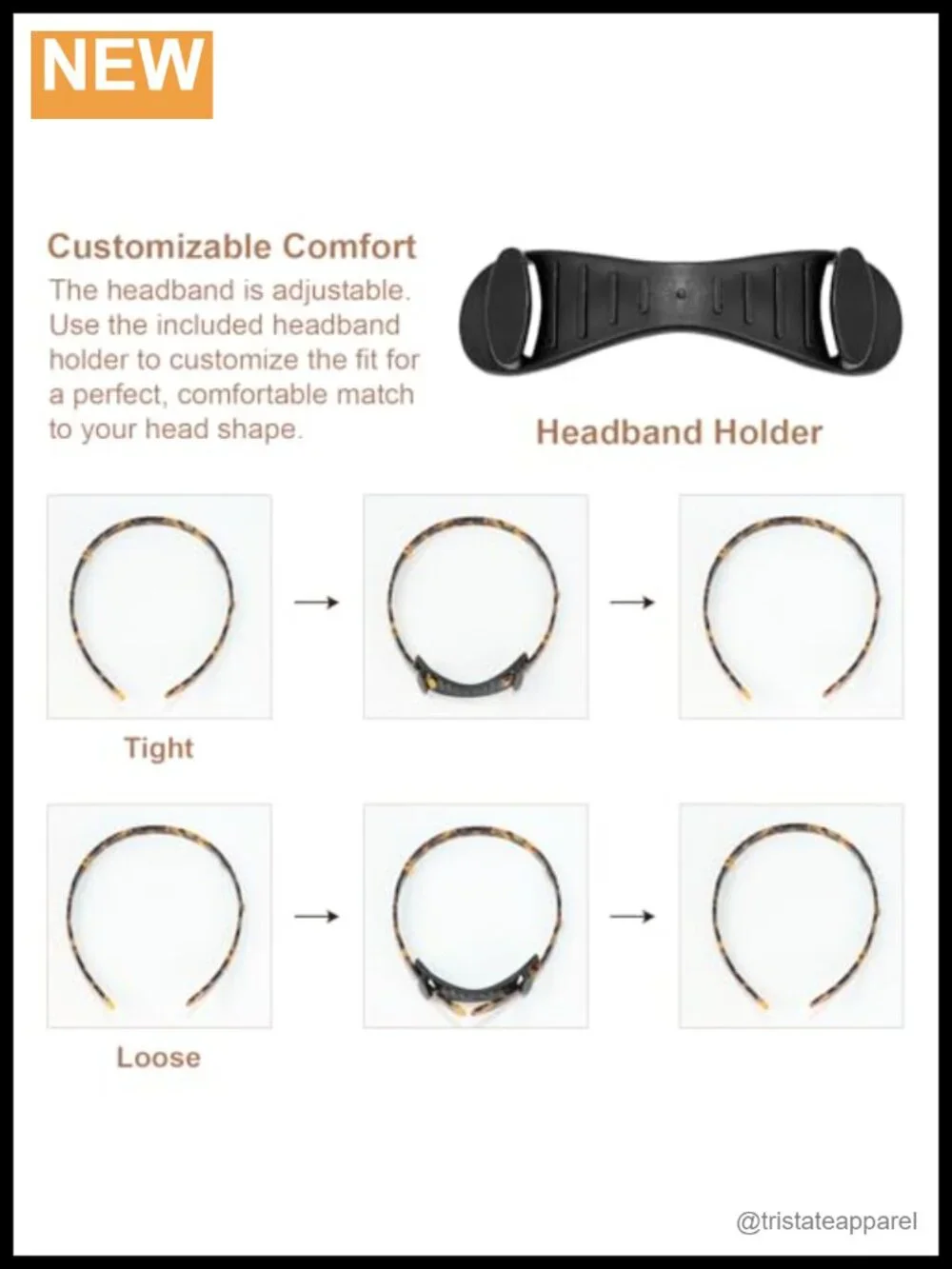 Acetate Headband for Eyewear, Flexible No Pressure Hair Band for Women, Gift